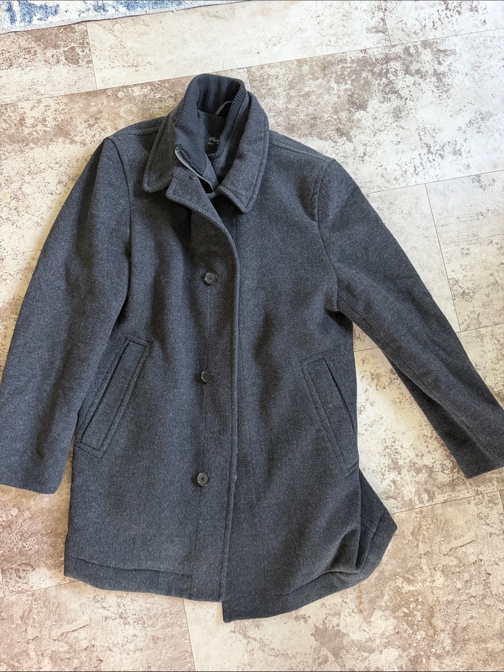 Pronto Uomo Charcoal Gray Wool Pea Coat